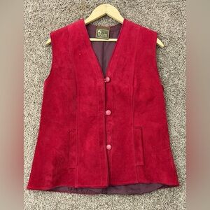 Wapiti Vintage Vest Genuine Deer Suede Red New Zealand Tailored High Quality
